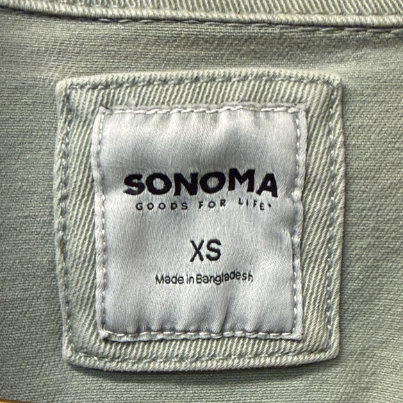 Sonoma The Everyday Jacket Women's XS Stretch Denim Jean Button Up Green Pockets - Picture 3 of 16